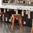 Indoor/Outdoor Backless Counter Stool with Poly Seat - Orange/Teak