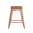 Indoor/Outdoor Backless Counter Stool with Poly Seat - Orange/Teak