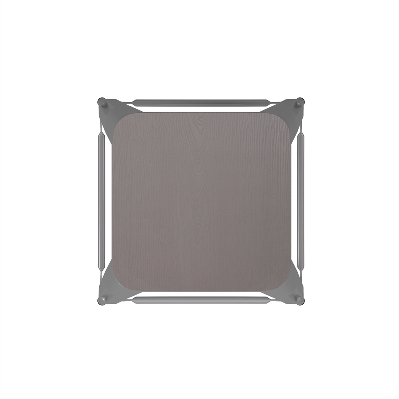 Indoor/Outdoor Backless Counter Stool with Poly Seat - Silver/Gray