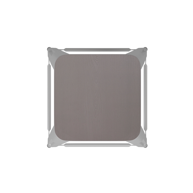 Indoor/Outdoor Backless Counter Stool with Poly Seat - White/Gray