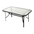 Commercial 7 Pc Outdoor Patio Dining Set with Glass Table and 6 Chairs - Red