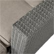 Indoor/Outdoor Modular Loveseat Sofa Set with Table and Ottomans in Gray/Gray