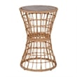Indoor/Outdoor Natural Boho Rattan Rope Bistro Set with Side Table and Cushions