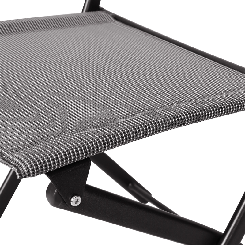 2 Pack Commercial Outdoor Flex Comfort Folding Chair with Metal Frame in Gray