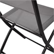 2 Pack Commercial Outdoor Flex Comfort Folding Chair with Metal Frame in Gray