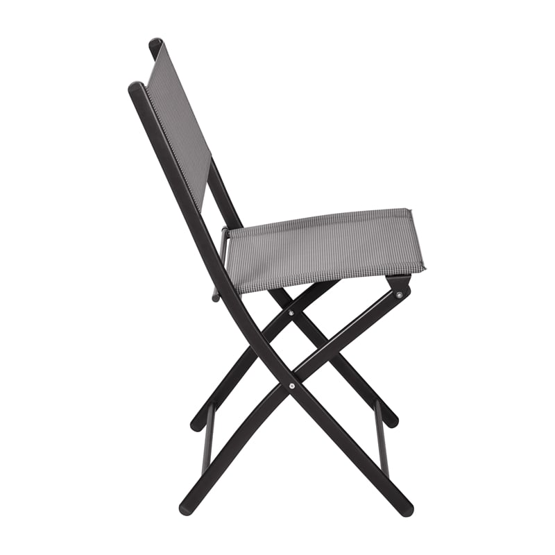 2 Pack Commercial Outdoor Flex Comfort Folding Chair with Metal Frame in Gray