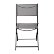 2 Pack Commercial Outdoor Flex Comfort Folding Chair with Metal Frame in Gray