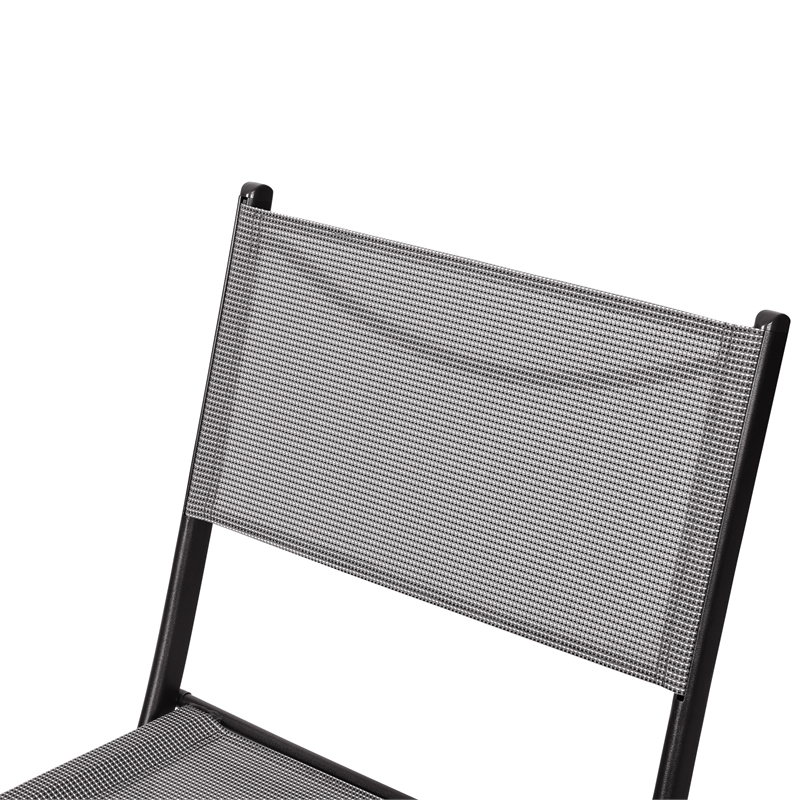 2 Pack Commercial Outdoor Flex Comfort Folding Chair with Metal Frame in Gray