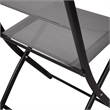 2 Pack Commercial Outdoor Flex Comfort Folding Chair with Metal Frame in Gray