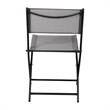 2 Pack Commercial Outdoor Flex Comfort Folding Chair with Metal Frame in Gray