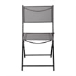 2 Pack Commercial Outdoor Flex Comfort Folding Chair with Metal Frame in Gray