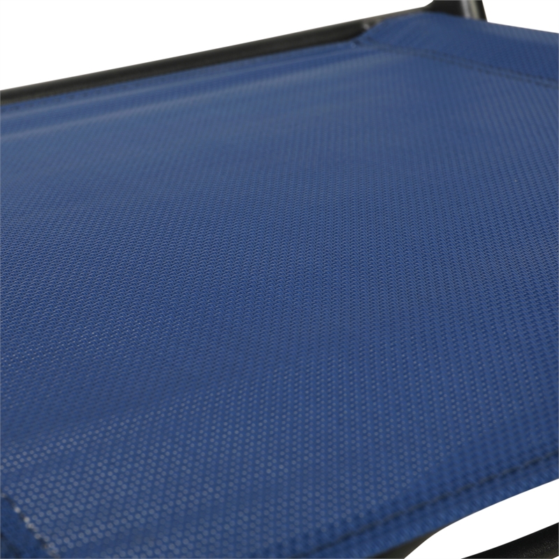 2 Pack Commercial Outdoor Flex Comfort Folding Chair with Metal Frame in Navy