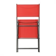 2 Pack Commercial Outdoor Flex Comfort Folding Chair with Metal Frame in Red