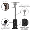 Outdoor Patio Heater - Black - 7.5 Feet Round Steel Patio Heater - 40 000 BTU's