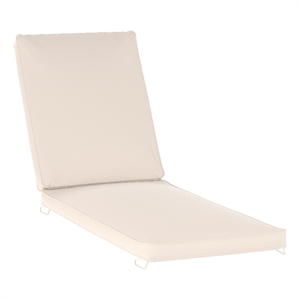 Commercial Water-Resistant Outdoor Chaise Lounge Patio Cushion in Beige