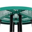 Commercial 46 Inch Round Expanded Mesh Metal Picnic Table with Anchors - Green