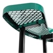 Commercial 46 Inch Round Expanded Mesh Metal Picnic Table with Anchors - Green