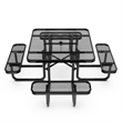 Commercial Grade 46 Inch Square Expanded Mesh Metal Outdoor Picnic Table - Black