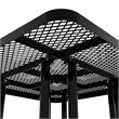 Commercial Grade 46 Inch Square Expanded Mesh Metal Outdoor Picnic Table - Black