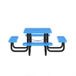 Commercial Grade 46 Inch Square Expanded Mesh Metal Outdoor Picnic Table - Blue