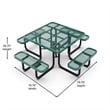 Commercial Grade 46 Inch Square Expanded Mesh Metal Outdoor Picnic Table - Green