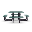 Commercial Grade 46 Inch Square Expanded Mesh Metal Outdoor Picnic Table - Green