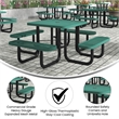 Commercial Grade 46 Inch Square Expanded Mesh Metal Outdoor Picnic Table - Green