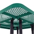 Commercial Grade 46 Inch Square Expanded Mesh Metal Outdoor Picnic Table - Green