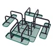Commercial Grade 46 Inch Square Expanded Mesh Metal Outdoor Picnic Table - Green