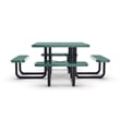 Commercial Grade 46 Inch Square Expanded Mesh Metal Outdoor Picnic Table - Green
