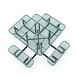 Commercial Grade 46 Inch Square Expanded Mesh Metal Outdoor Picnic Table - Green