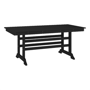 Commercial Grade Indoor-Outdoor 72&quot Rectangle Adirondack Style Table in Black
