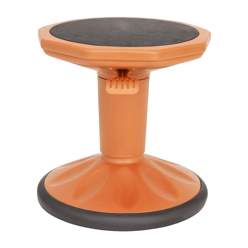 Kids Adjustable Height Active Learning Stool for Classroom and Home in Orange