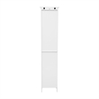 Farmhouse Freestanding Linen Tower with Shelves Drawer and Doors - White