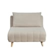 Convertible Tri-Fold Chair with Pillow and Hideaway Legs in Cream Boucle