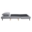Convertible Tri-Fold Chair with Pillow and Hideaway Legs in Light Gray Fabric
