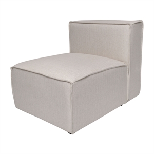 Contemporary Modular Sectional Sofa Armless Middle Chair in Cream Fabric