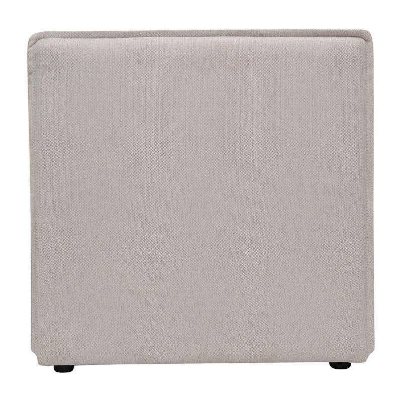 Contemporary Modular Sectional Sofa Armless Middle Chair in Cream Fabric