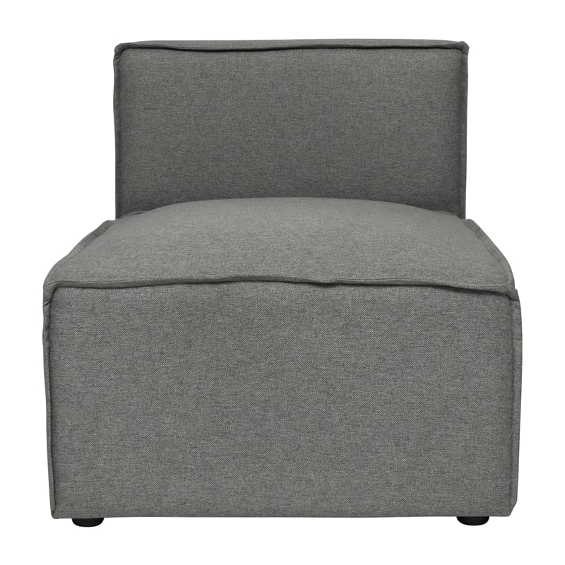 Contemporary Modular Sectional Sofa Armless Middle Chair in Dark Gray Fabric