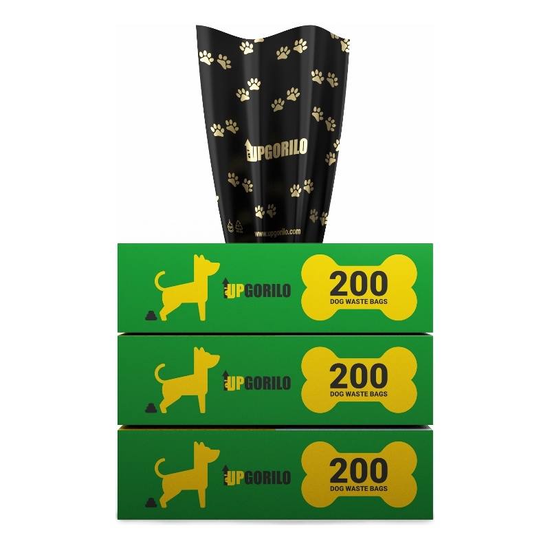 3PK 8x13 Roll Unscented Premium Pet Waste Station Bags - 600 Bags - Black