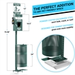Pet Waste Station-Header Dispenser-Hand Sanitizer Bottle-Pedal Trash Can-Green