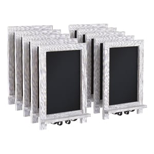 10 Pack 9.5&quot x 14&quot Tabletop or Wall Mount Magnetic Chalkboards - Whitewashed