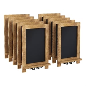 10 Pack 9.5&quot x 14&quot Tabletop or Wall Mount Magnetic Chalkboards - Torched Wood