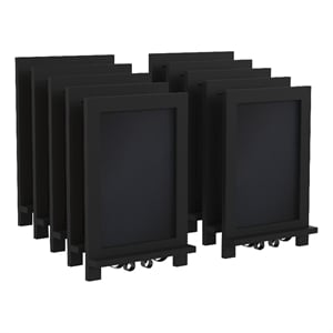 10 Pack 9.5&quot x 14&quot Tabletop or Wall Mount Magnetic Chalkboards - Black