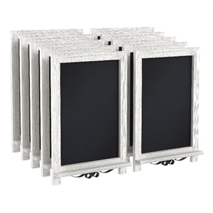 10 Pack 12&quot x 17&quot Tabletop or Wall Mount Magnetic Chalkboards - Whitewashed