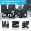 Set of 2 Poly Resin Adirondack Rocking Chairs with 1 Side Table in Black