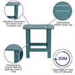 Set of 2 Poly Resin Adirondack Rocking Chairs with 1 Side Table in Sea Foam