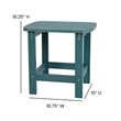 Set of 2 Poly Resin Adirondack Rocking Chairs with 1 Side Table in Sea Foam