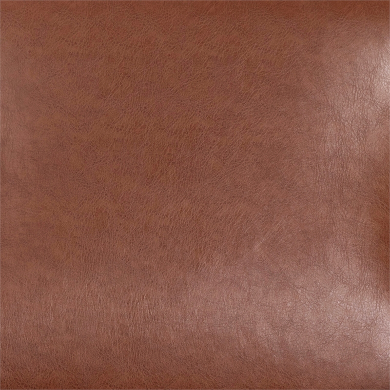 Mid-Century Modern Cognac LeatherSoft Arm Chair with Wooden Frame and Arms