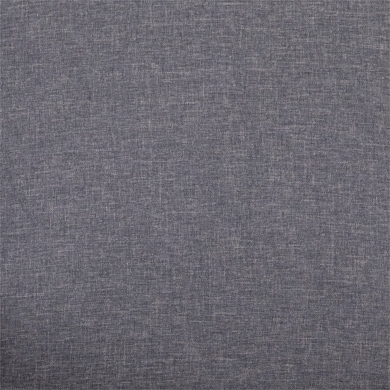 Mid-Century Modern Gray Faux Linen Arm Chair with Wooden Frame and Arms